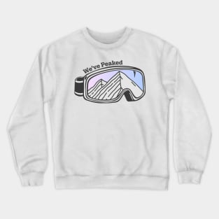 Sunset Mountain Ski Goggles | We've Peaked Crewneck Sweatshirt